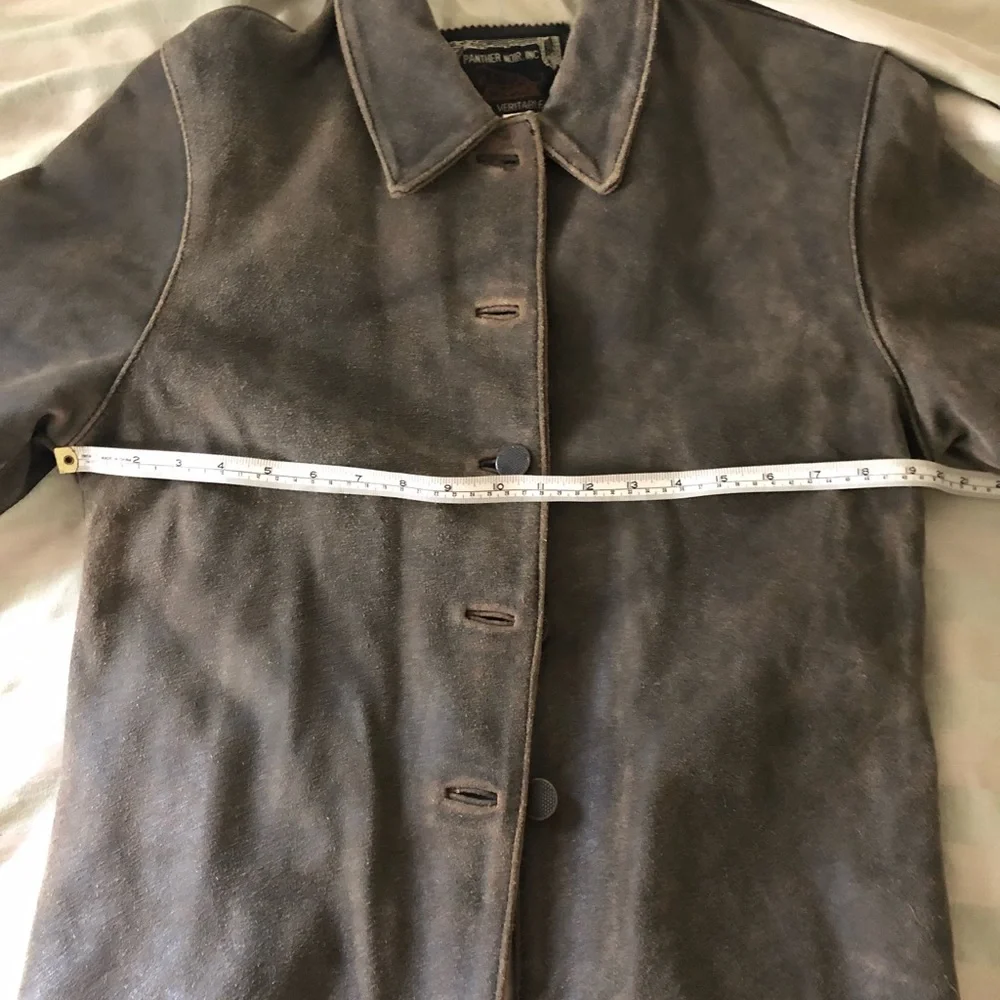 Vintage Medium Leather Jacket, brown oiled leather, Panther Noir - Picture 6 of 10